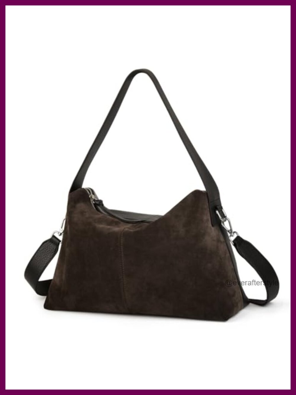 Full Grained Leather High Mercerized Cow Suede Crossbody Shoulder Bag